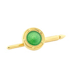 spiral translucent emerald green enamel 18ct yellow gold shirt studs - main