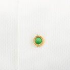 spiral translucent emerald green enamel 18ct yellow gold shirt studs - cuff