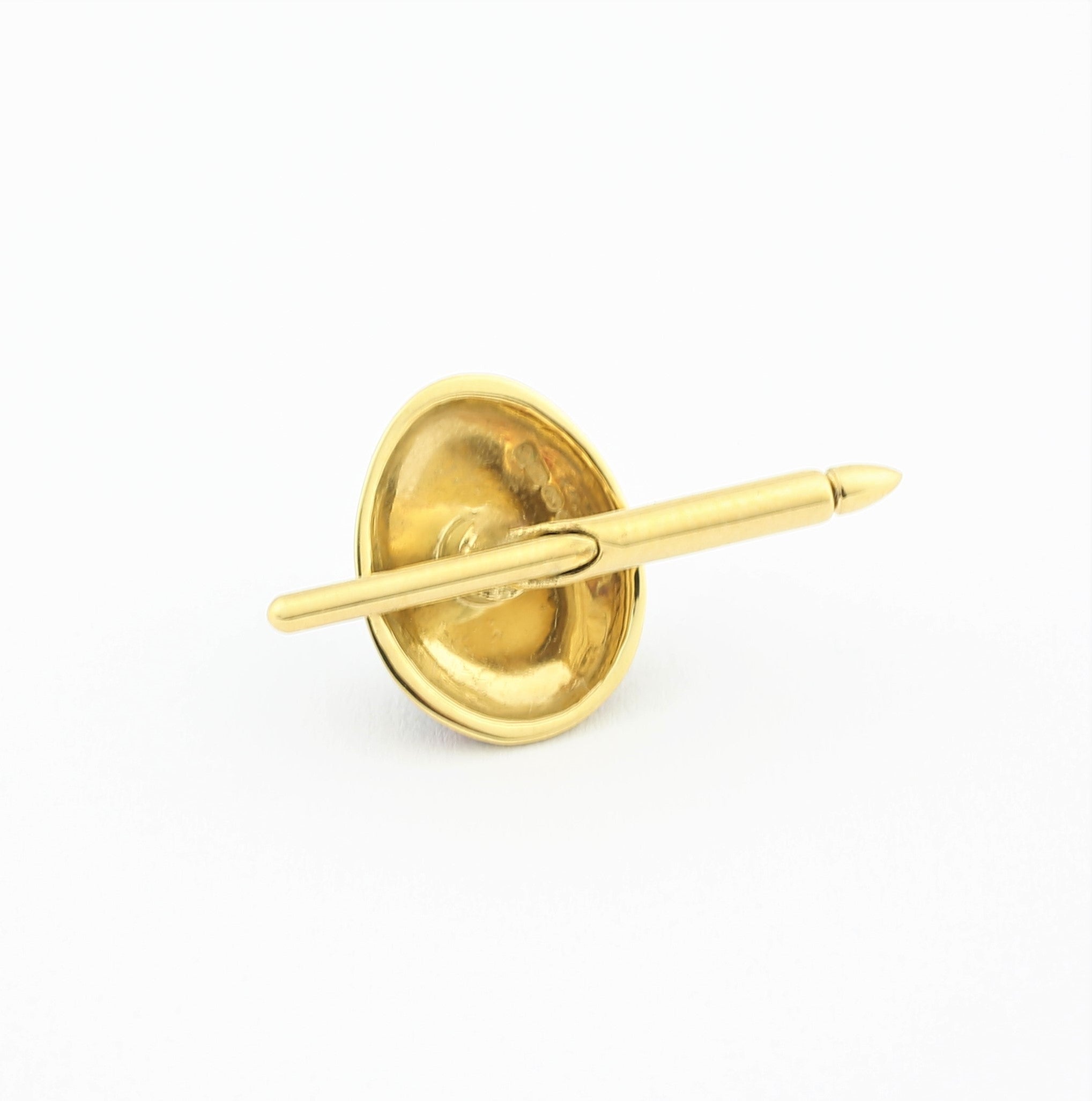 ladybird/bug hand enamelled 18ct yellow gold shirt studs - rear