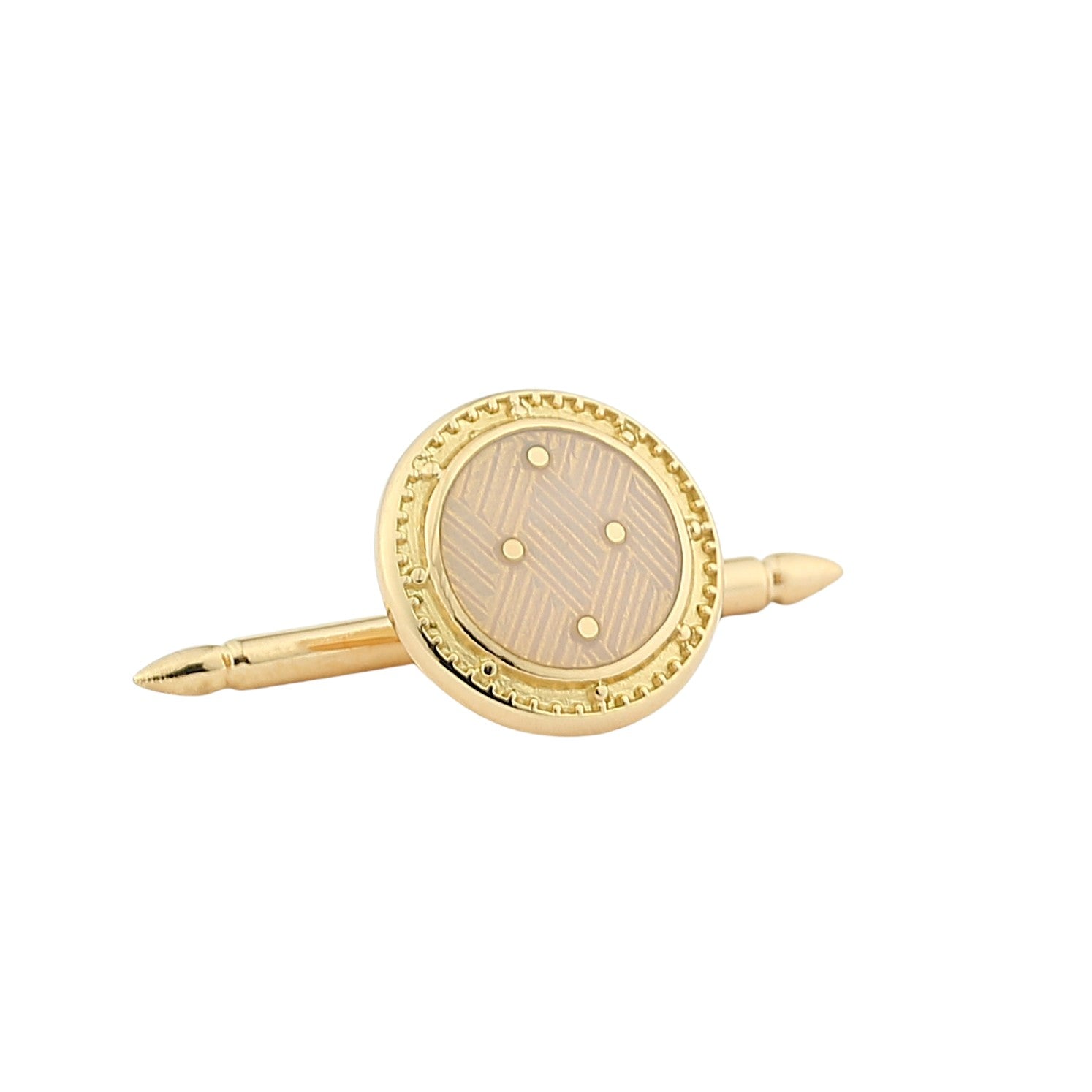 basket weave dress set blush enamel 18ct rose gold - stud