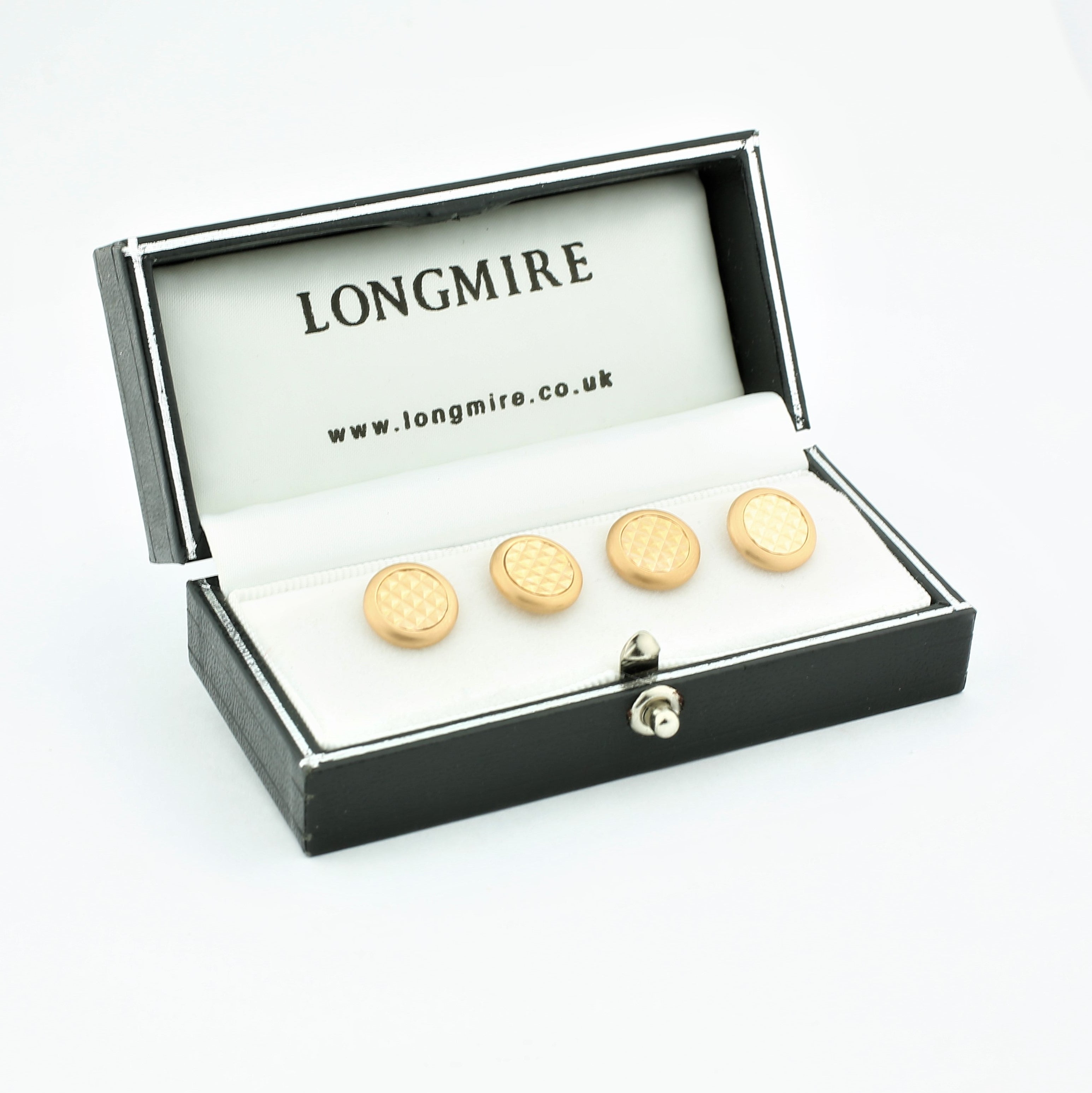 pixel studs in 18k rose gold - boxed