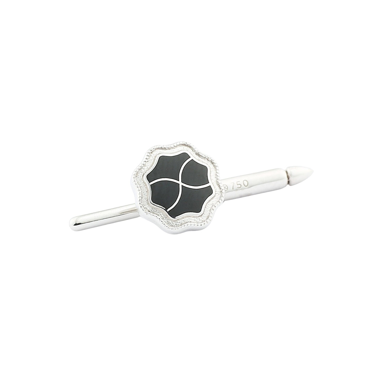 wavy black 18ct white gold shirt studs - main