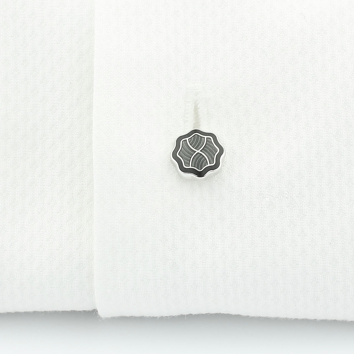 wavy black/grey 18ct white gold shirt studs - shirt