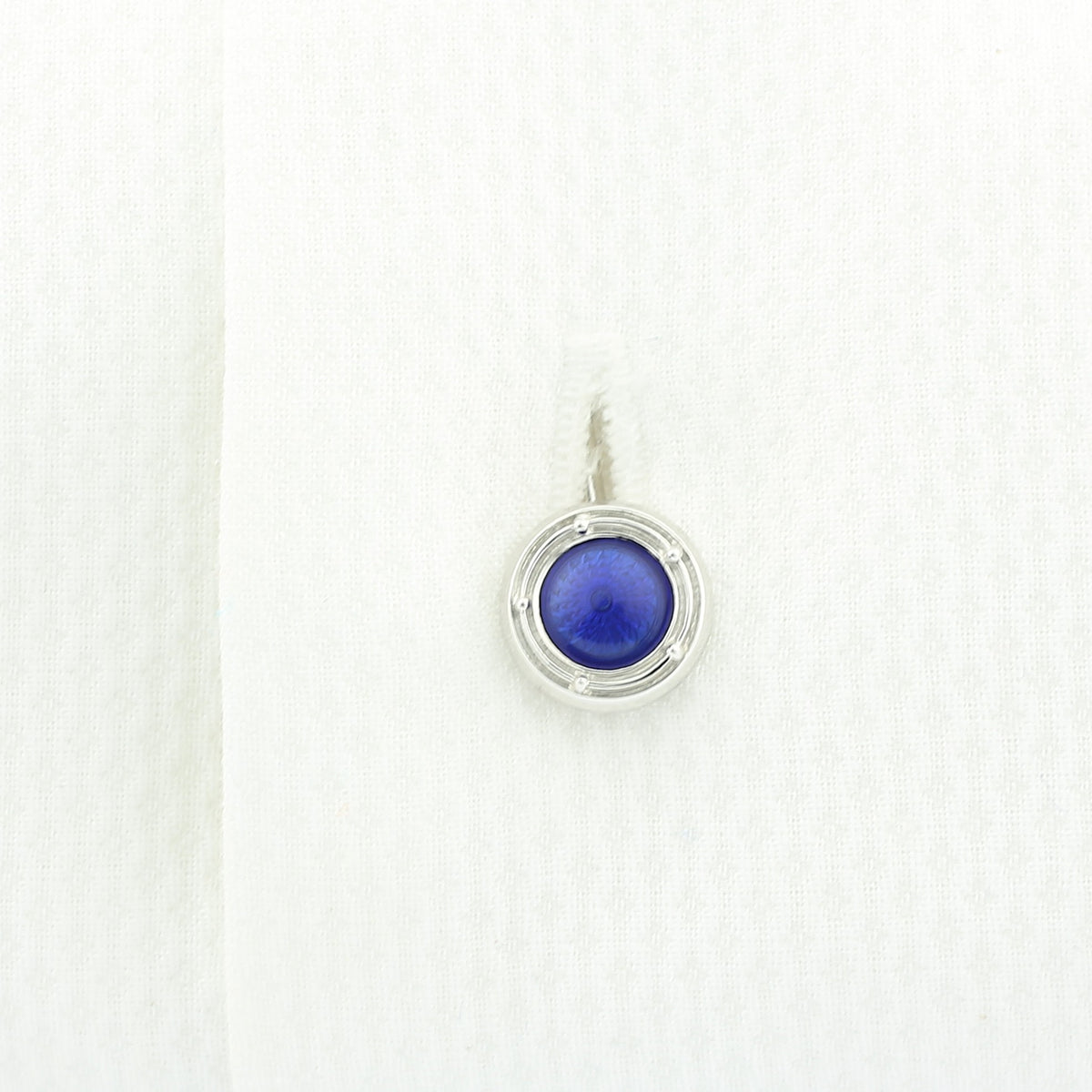 spiral blue enamel 18ct white gold shirt studs - shirt
