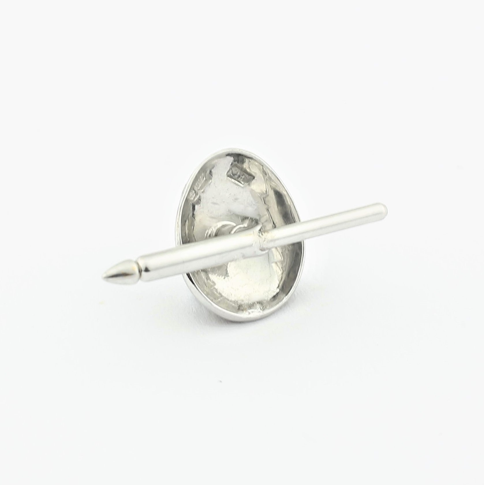 ladybird/bug shirt stud 18ct white gold - rear