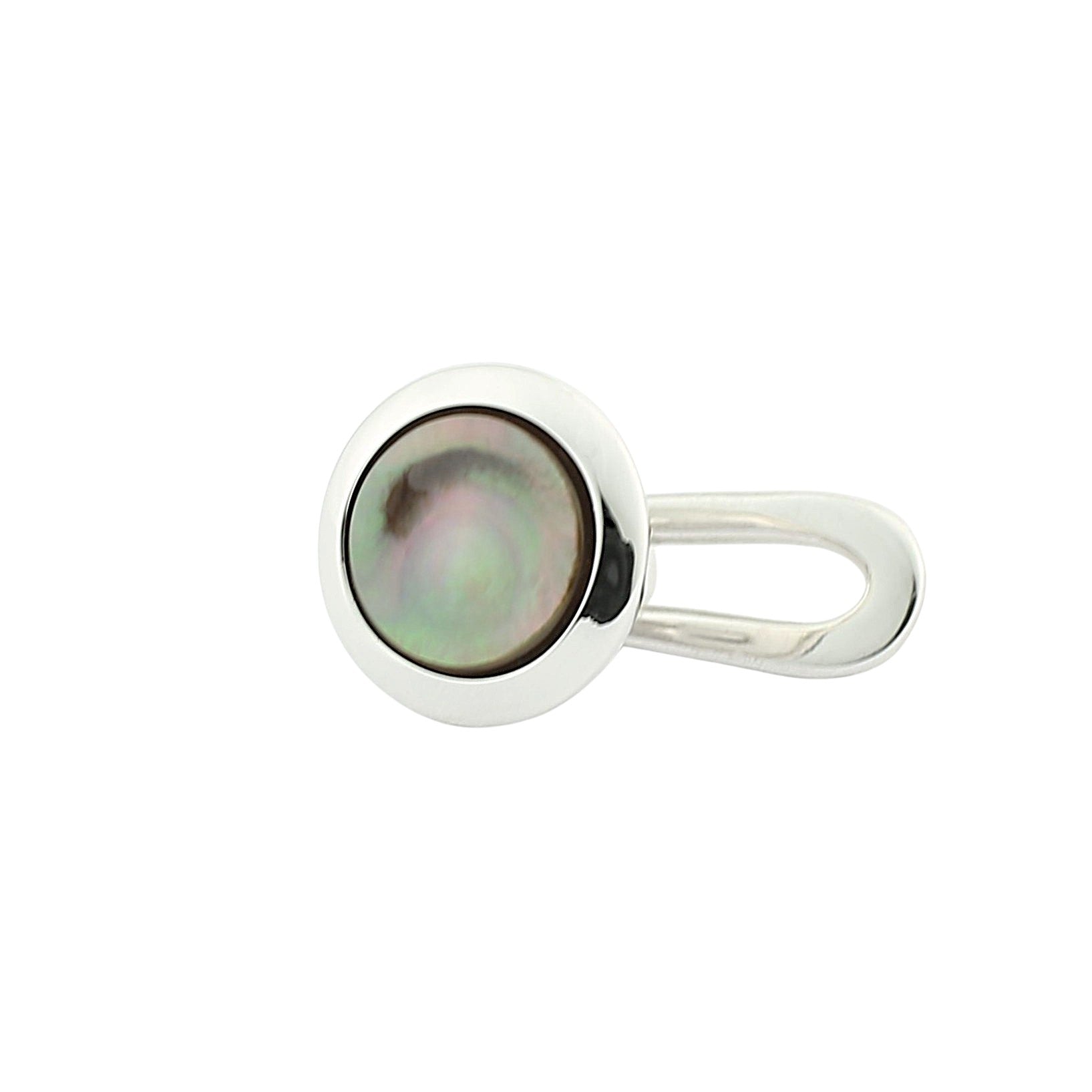 tahitian mother of pearl 18ct white gold mens dress studs