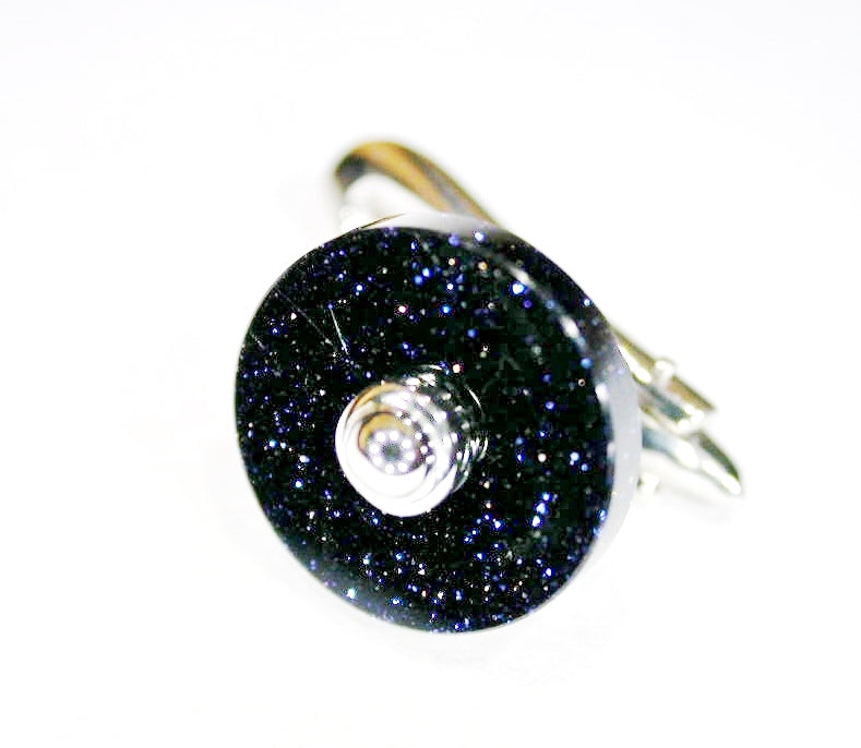 GOLDSTONE DISC DRESS SET 18ct WHITE GOLD - stud image