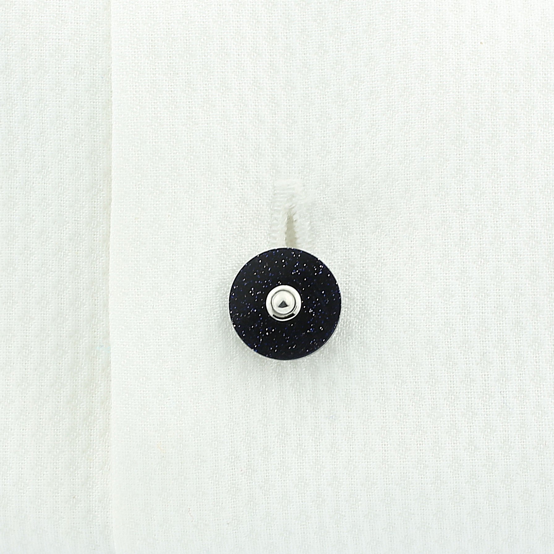 'disco' disc 18ct white gold centre shirt studs - shirt