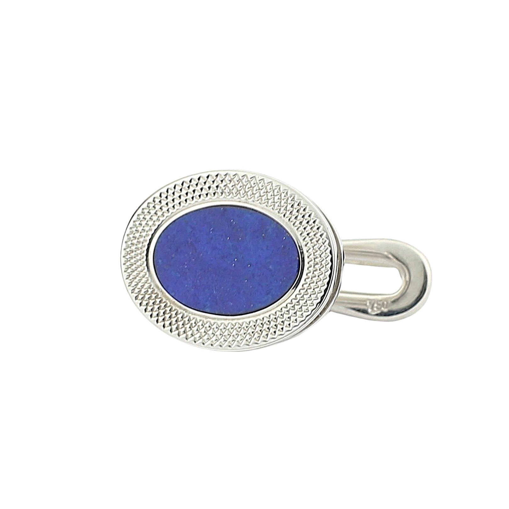 lapis lazuli oval 18ct white gold shirt studs - main