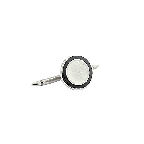 DOUBLE CIRCLE BLACK/WHITE ENAMEL SHIRT STUDS - main