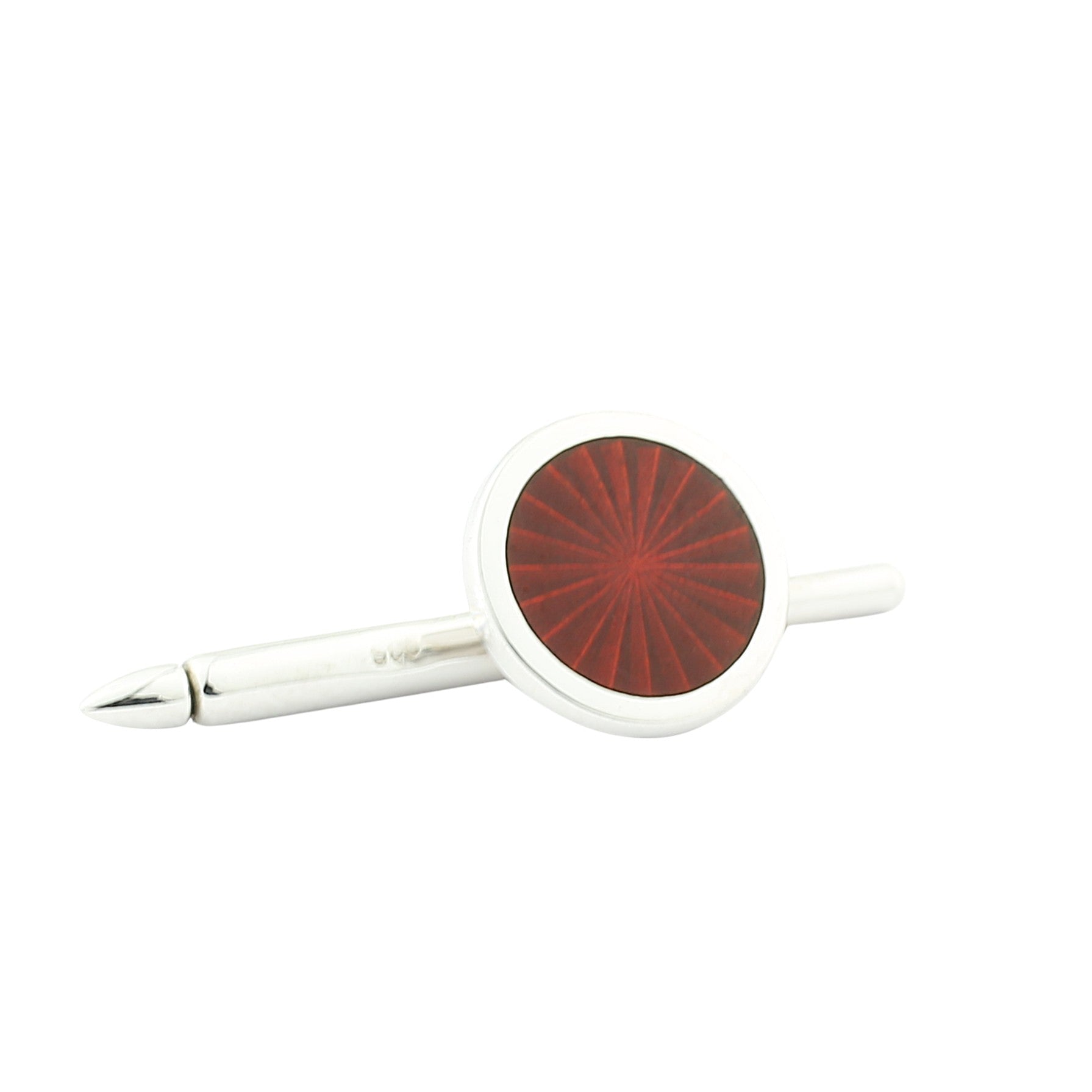 STARBURST RED ENAMEL sterling silver DRESS SET - stud