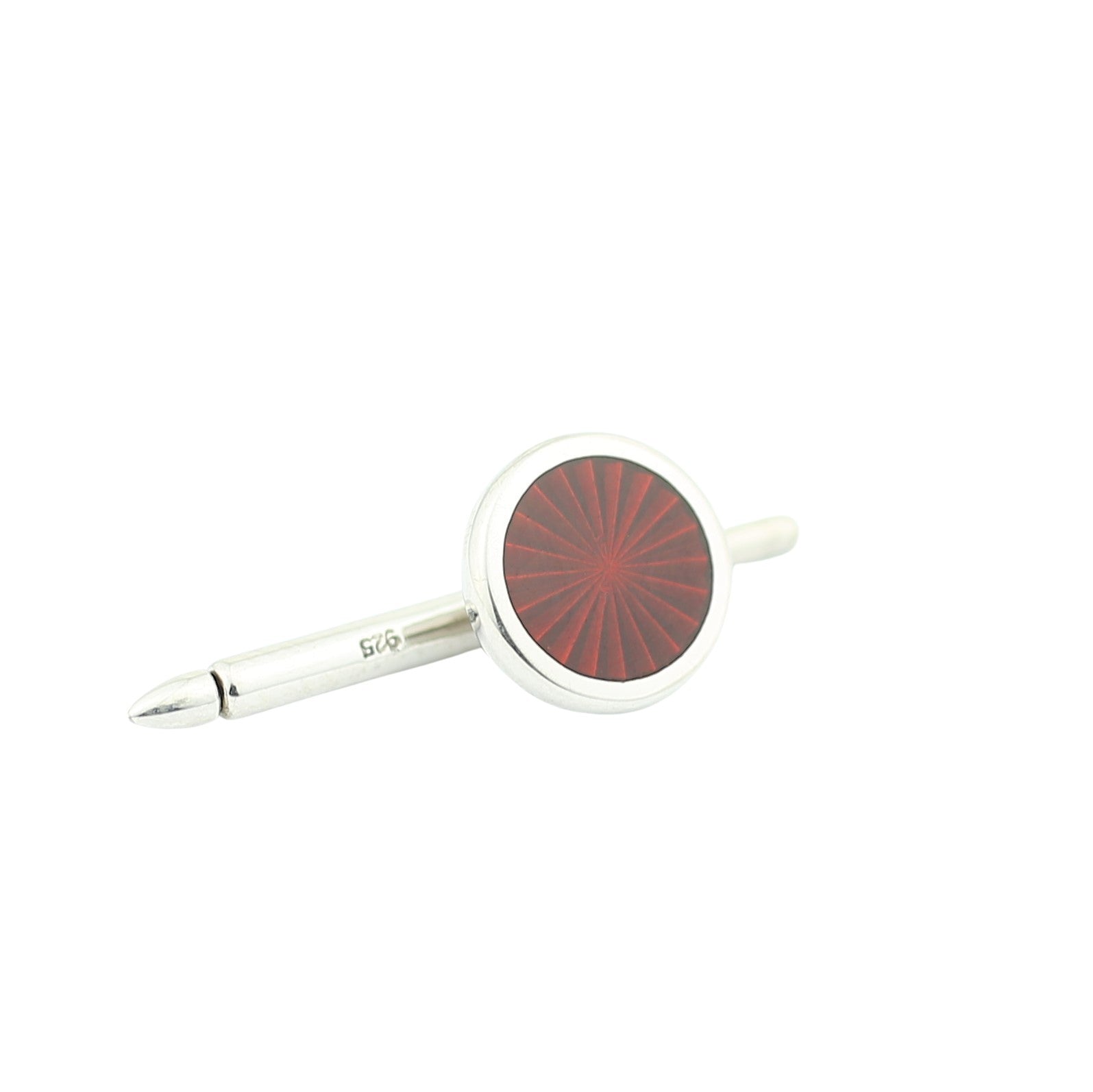 STARBURST RED ENAMEL sterling silver SHIRT STUDS - main