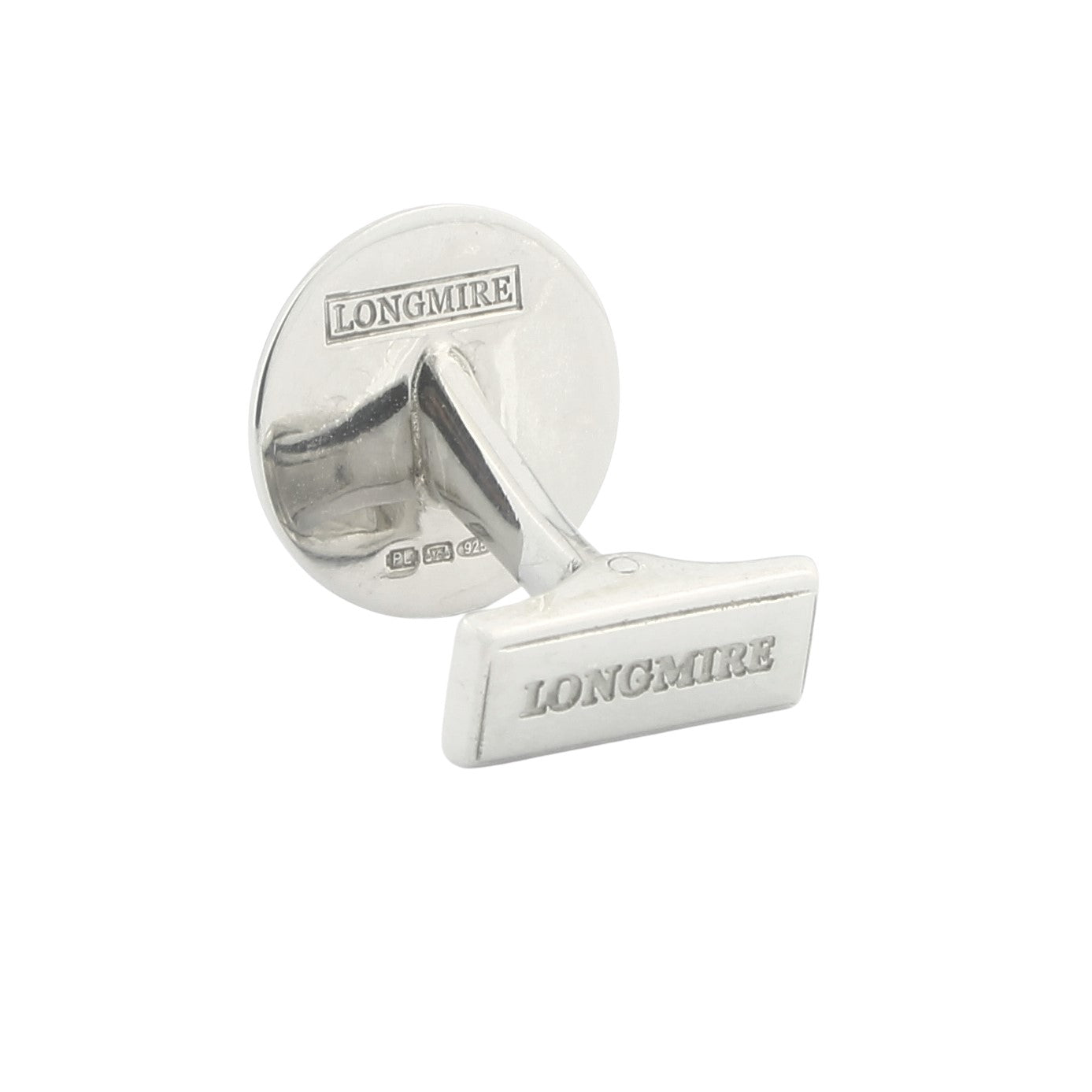 SUN & MOON enamel sterling silver CUFFLINKS - rear