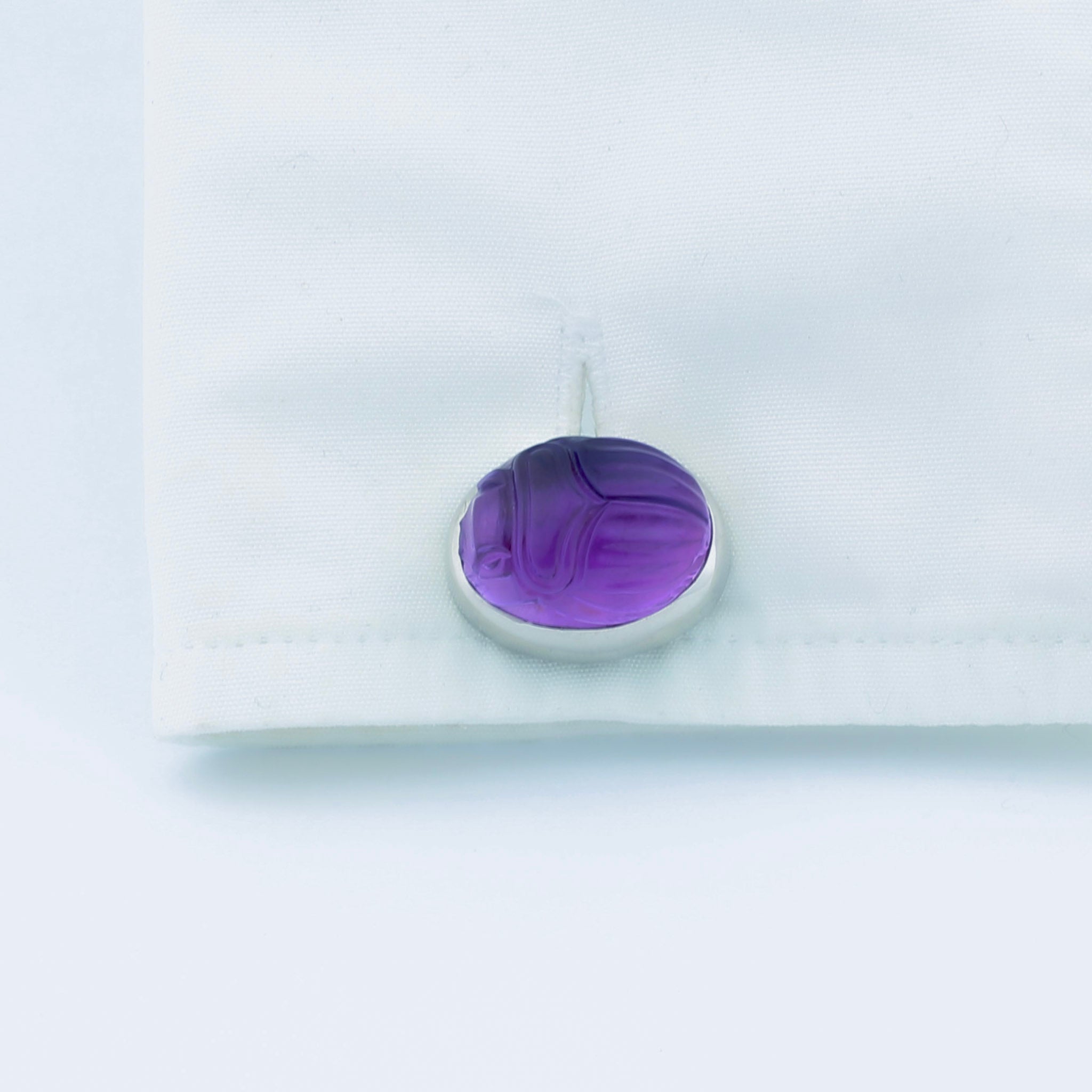 amethyst scarab cufflinks - cuff