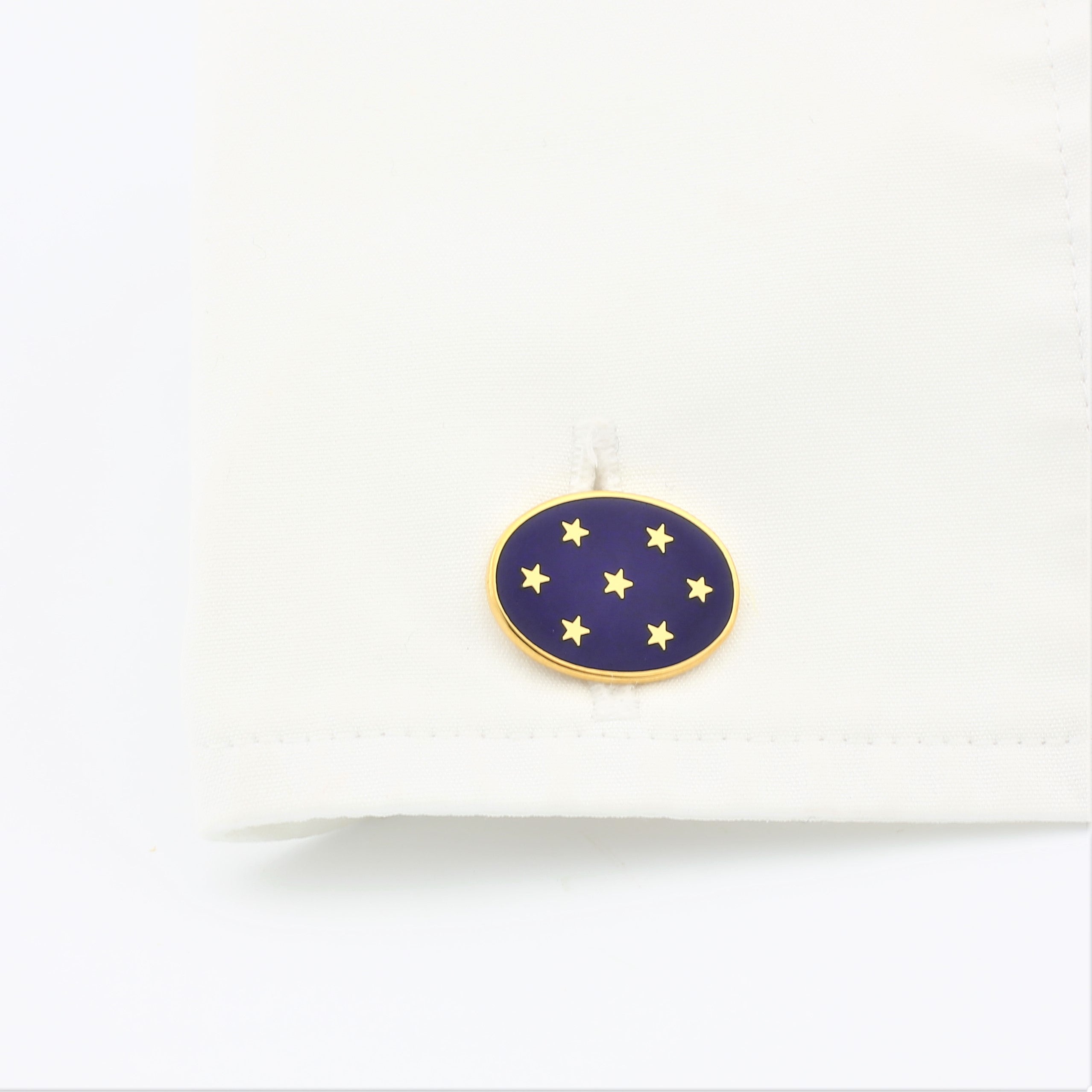 'STARS & STRIPES' 18ct YELLOW GOLD CUFFLINKS - cuff