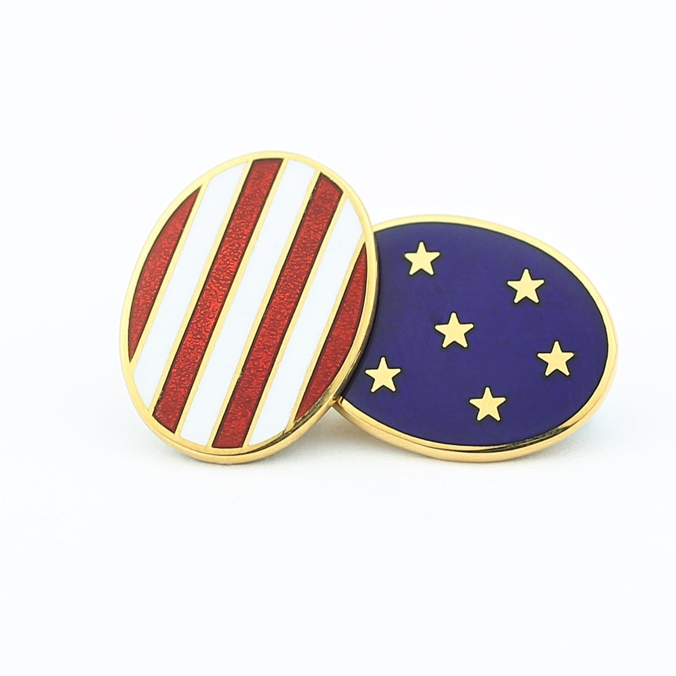 'STARS & STRIPES' 18ct YELLOW GOLD CUFFLINKS - main