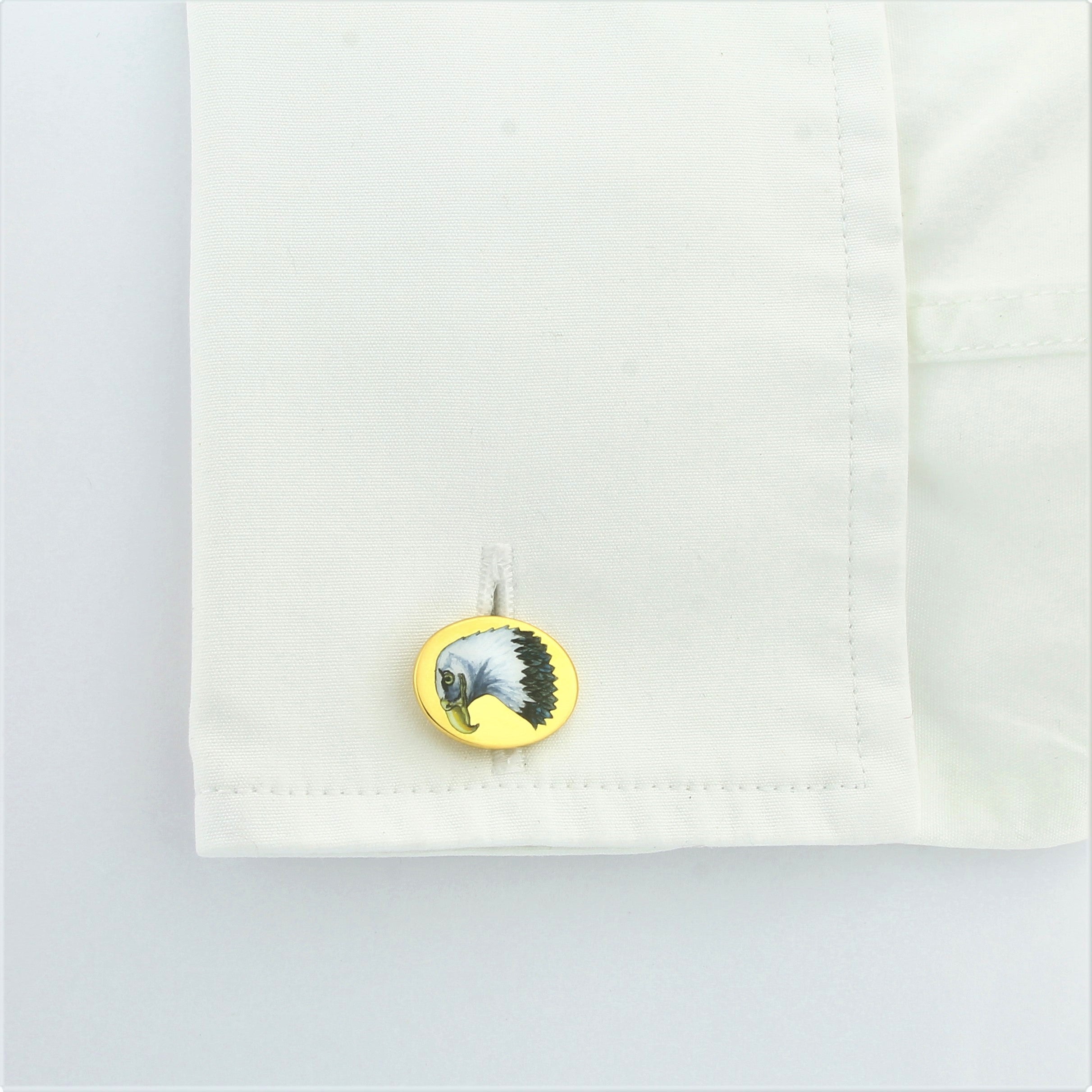 AMERICAN EAGLE 18ct YELLOW GOLD CUFFLINKS -cuff