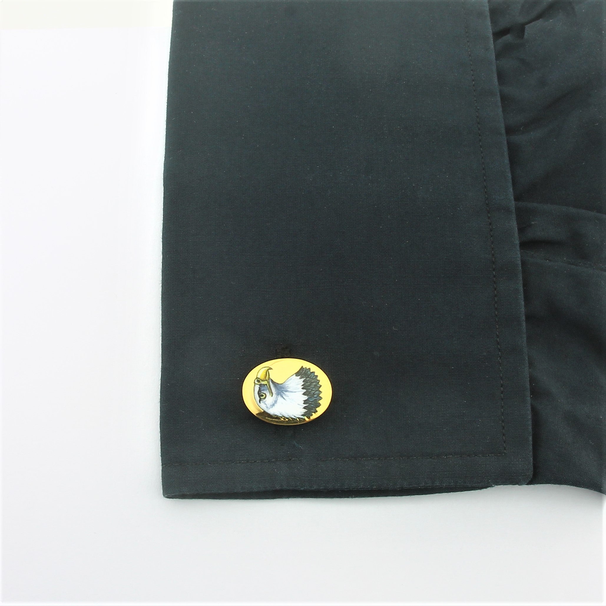 AMERICAN EAGLE 18ct YELLOW GOLD CUFFLINKS - cuff