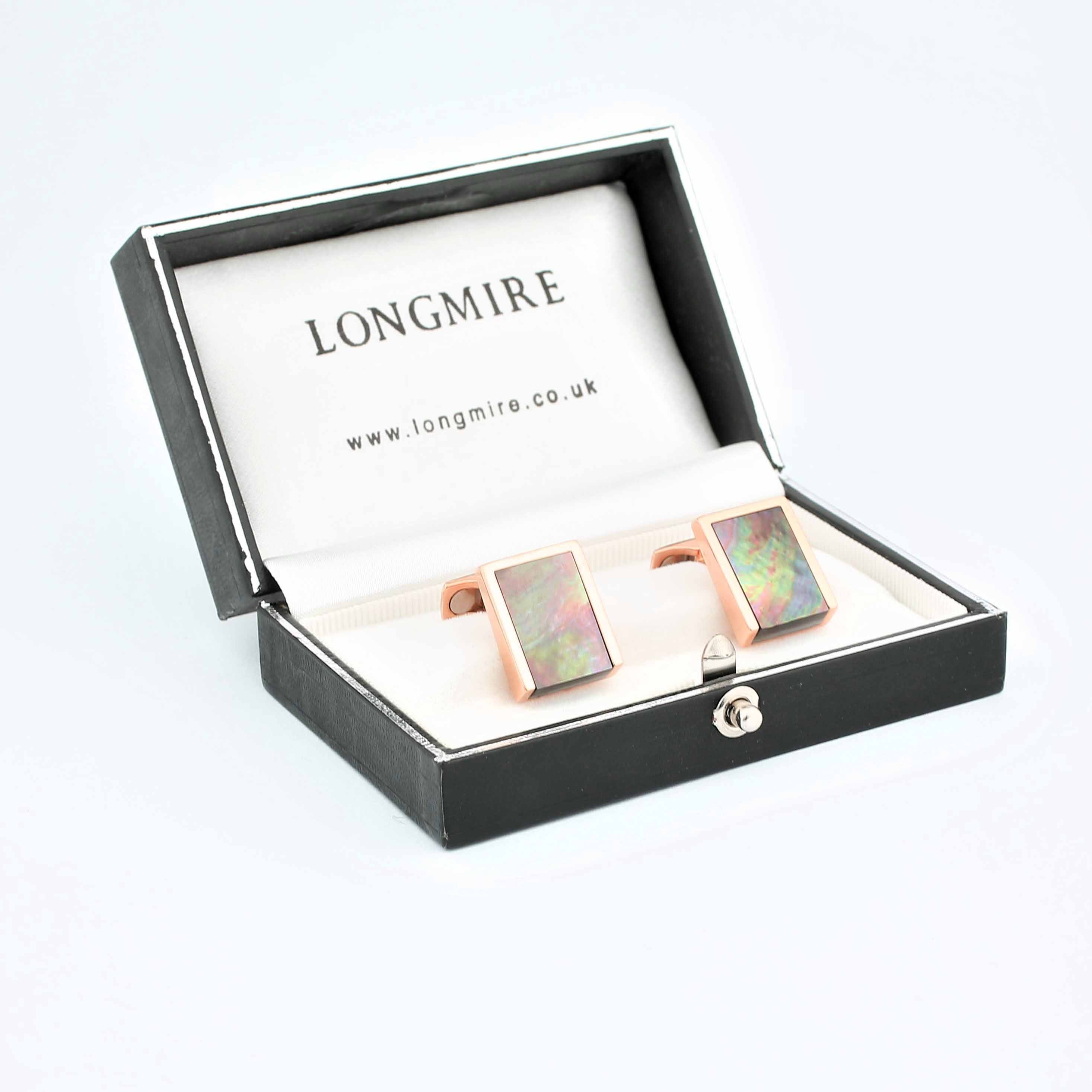 LABRADORITE WEDGE SET IN 18ct ROSE GOLD - boxed