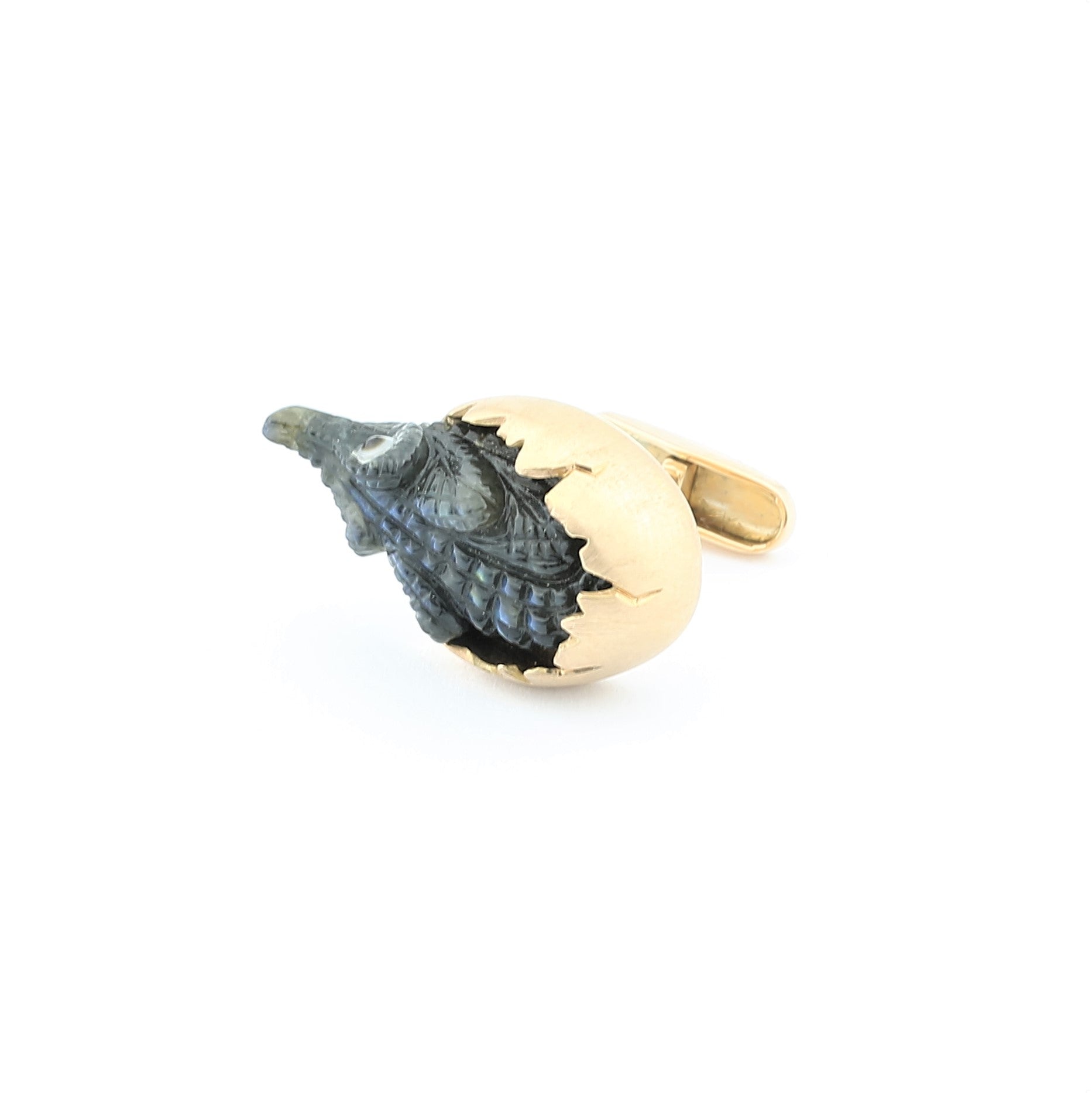 ALLIGATOR IN LABRADORITE SET IN 18ct ROSE GOLD - side