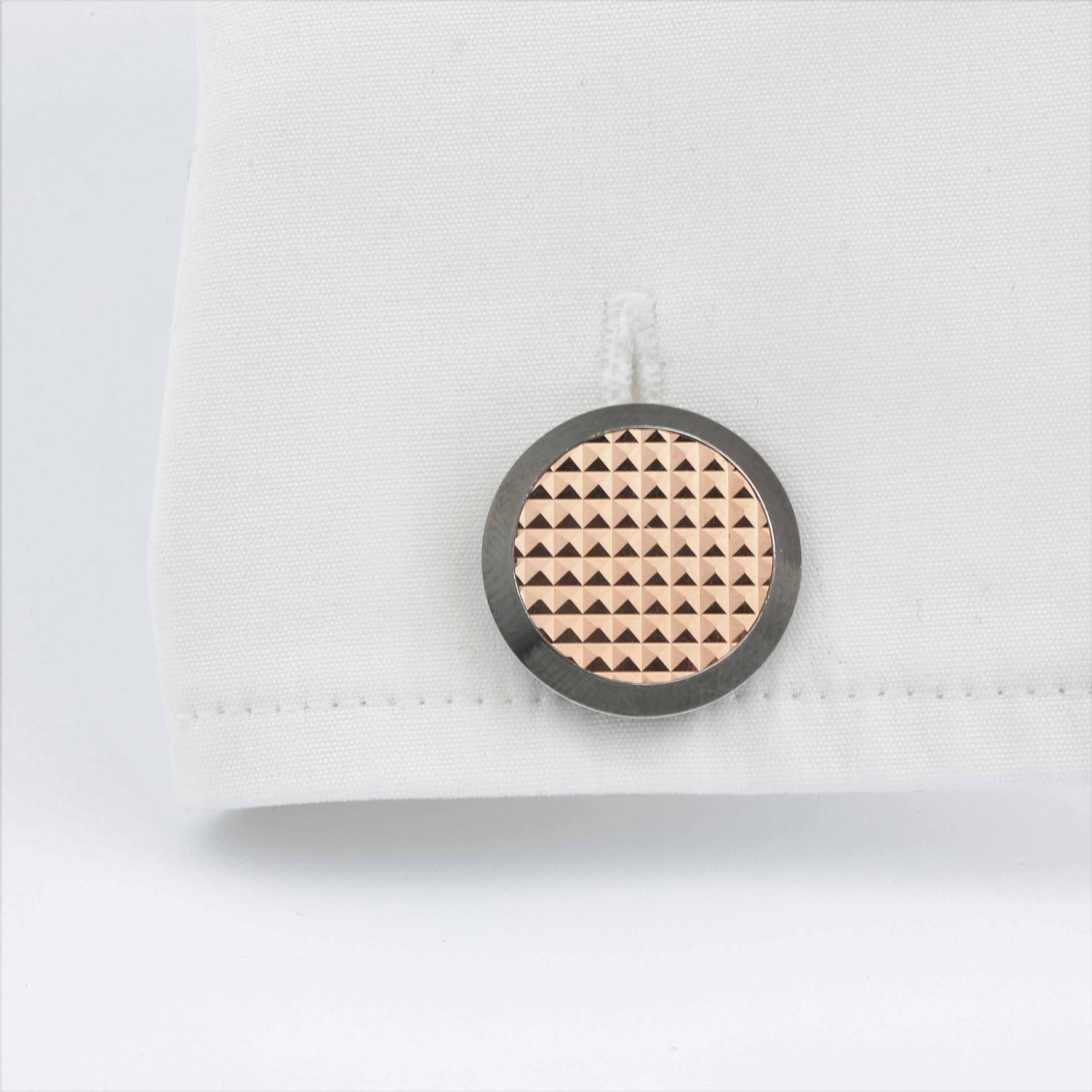 REFLEX 18ct ROSE GOLD CUFFLINKS - cuff