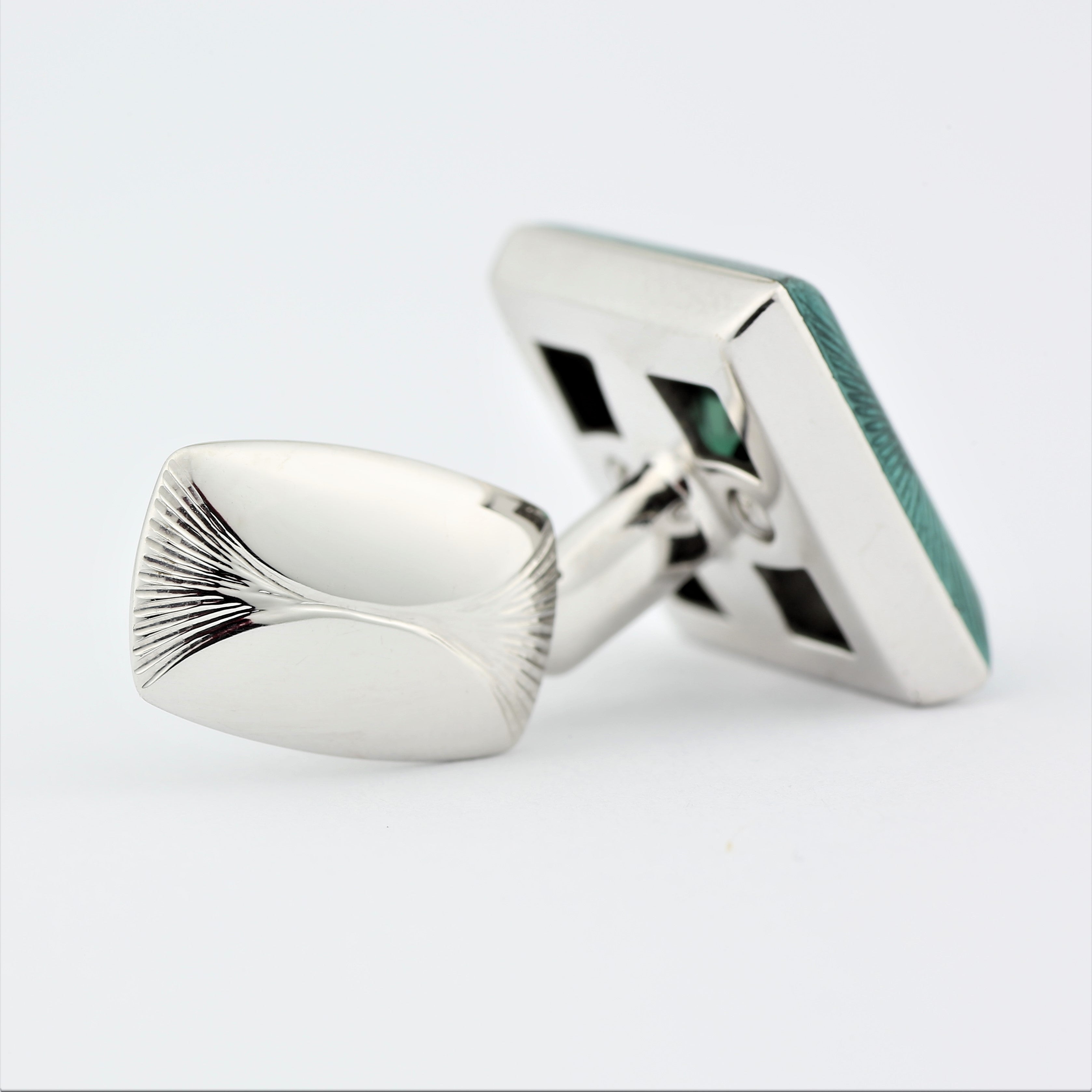 TOURMALINE CUFFLINKS IN 18ct WHITE GOLD - rear