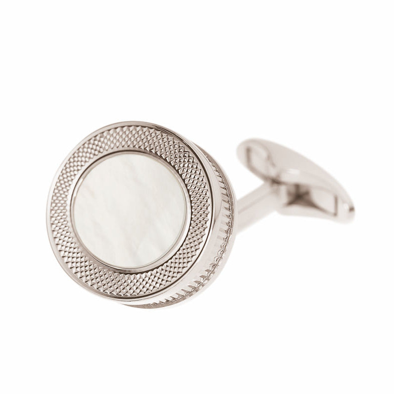 MOTHER OF PEARL WITH REEDED EDGE Cufflinks