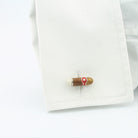 Cigar cufflinks in sterling silver in cuff