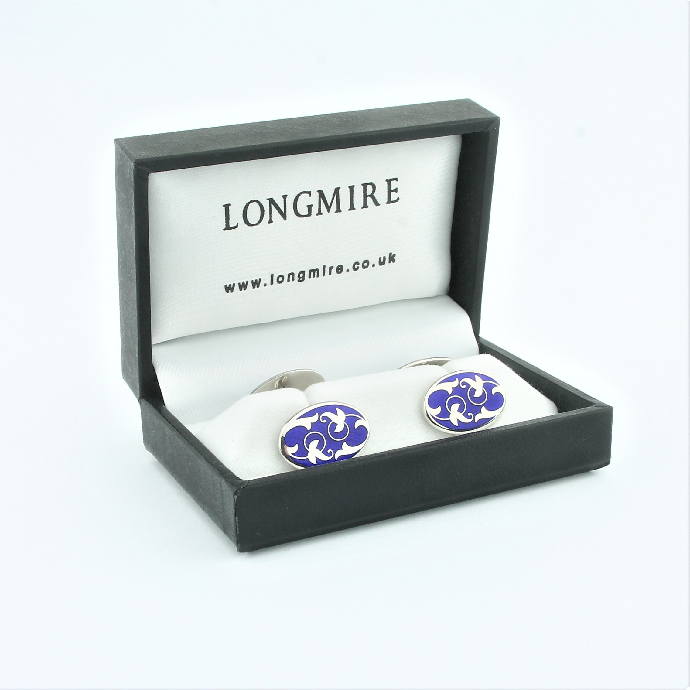 Ivy blue enamel in silver - boxed