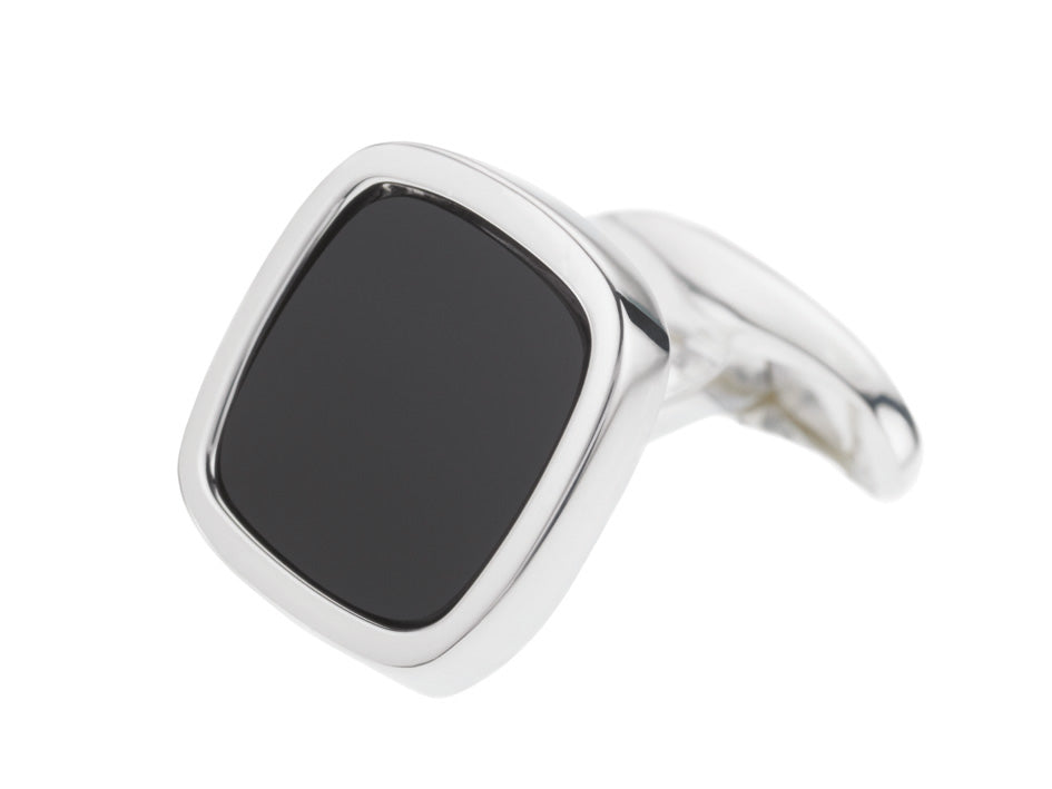 Onyx square cufflinks in silver