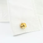Twister yellow silver cufflinks  - cuff