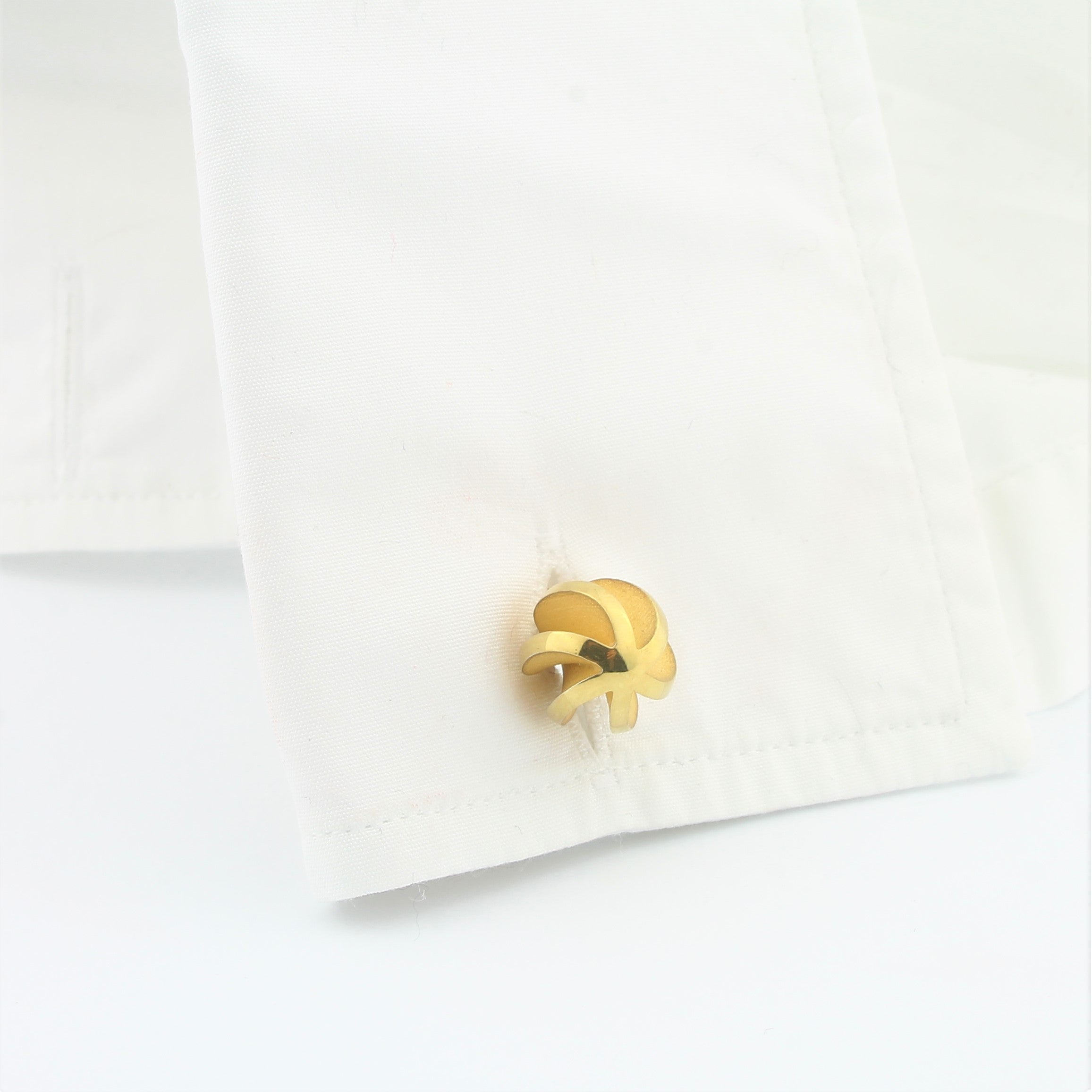 Twister yellow silver cufflinks  - cuff