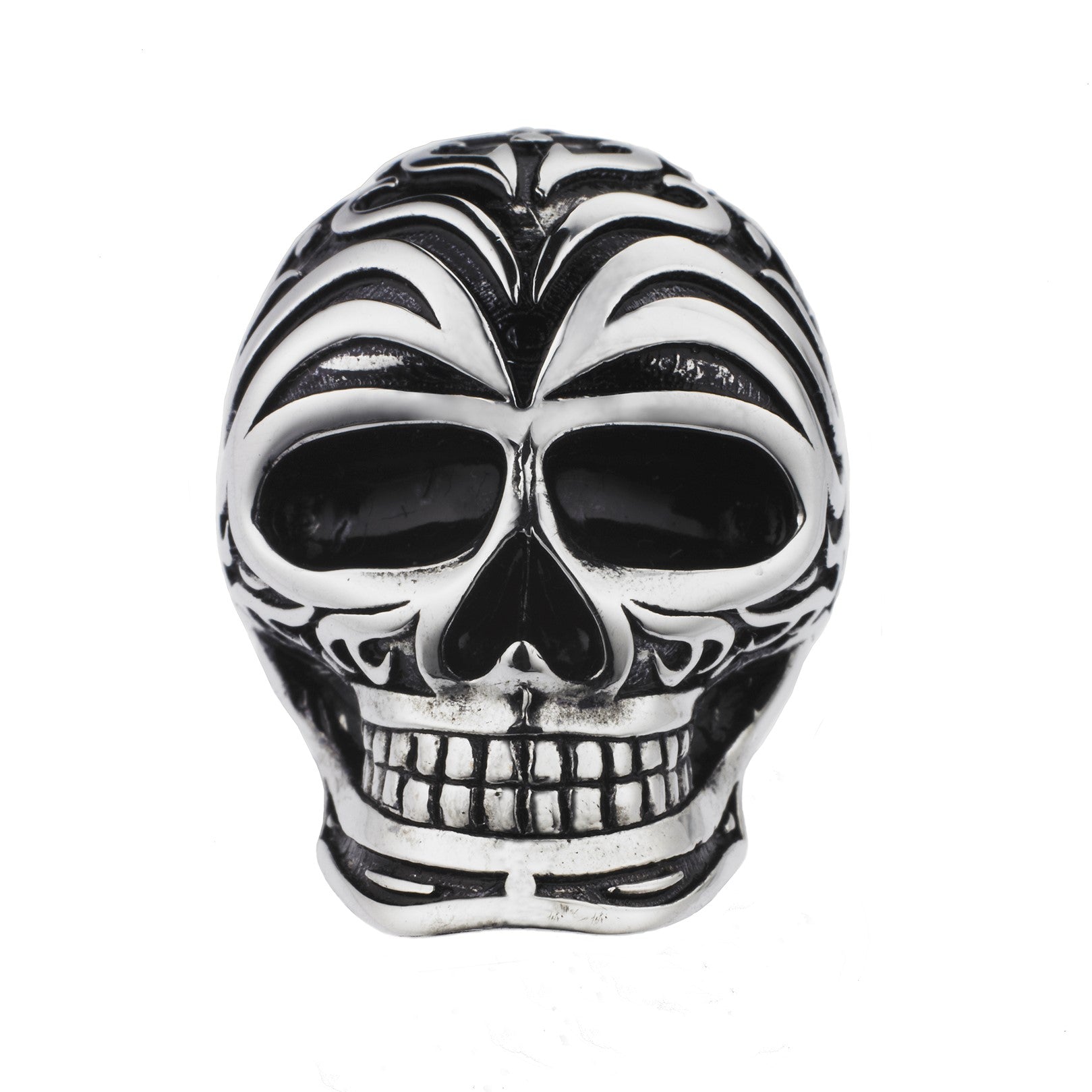 Skull cufflinks in silver and enamel