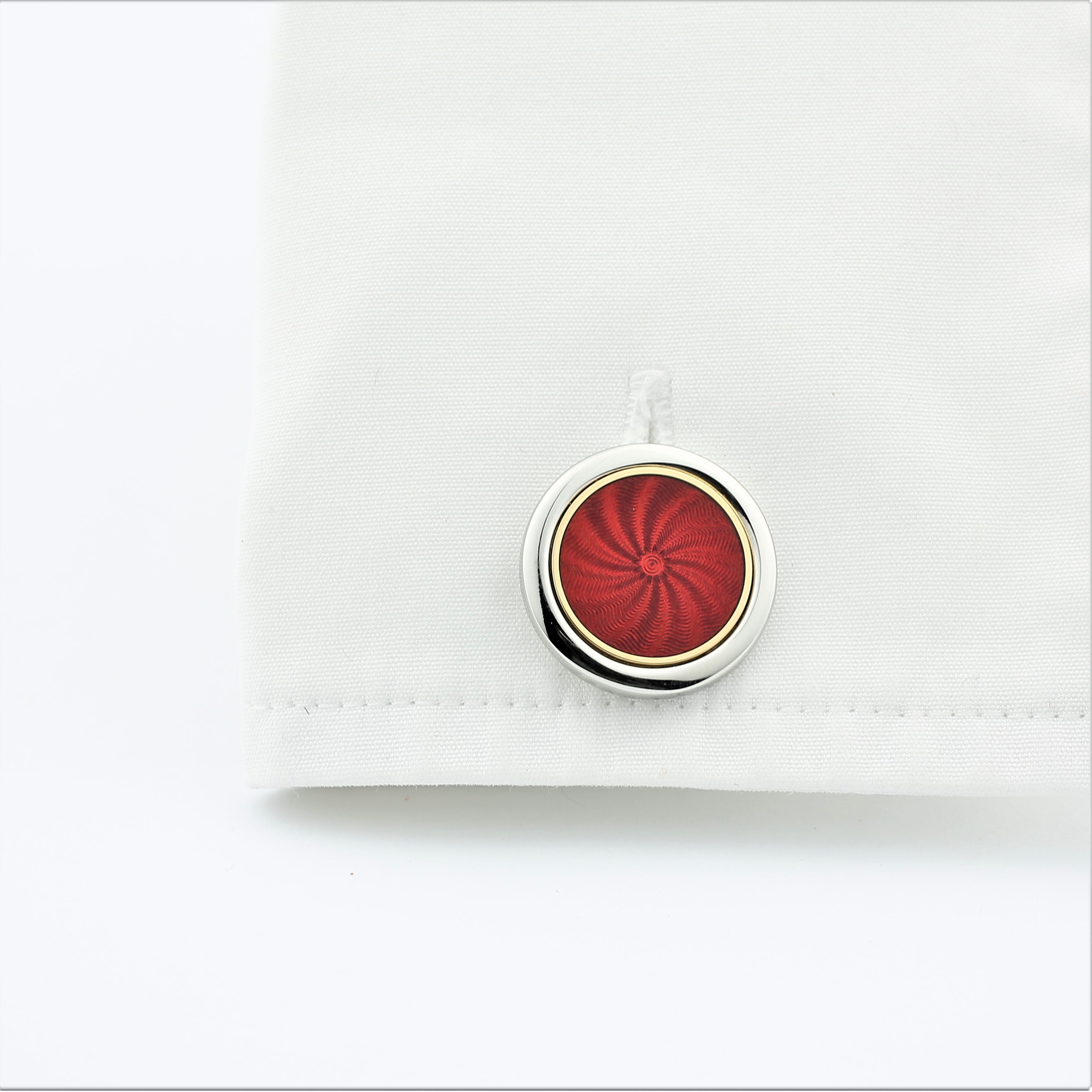 Astral red enamel cufflinks - cuff