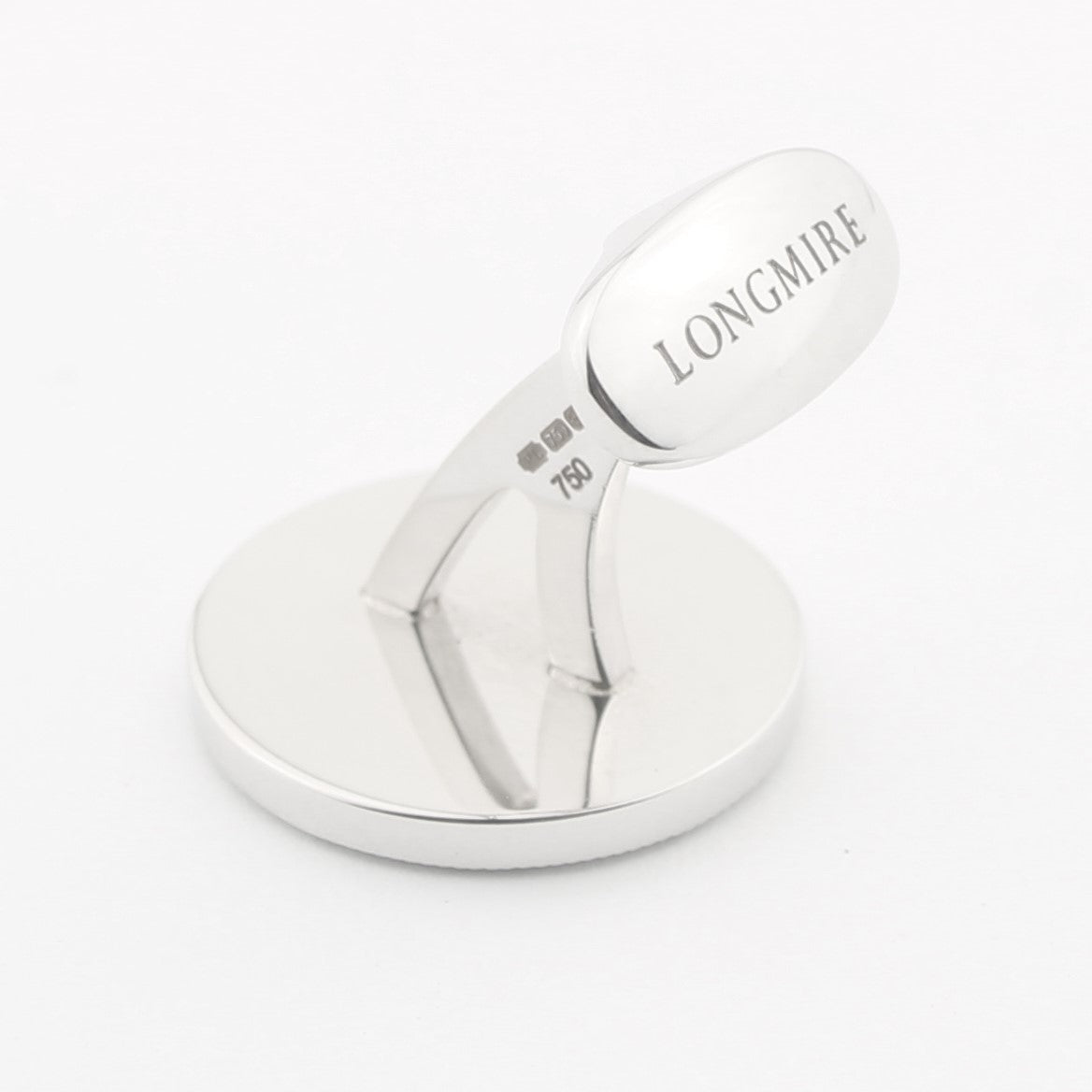 Red enamel fluted cufflinks - rear