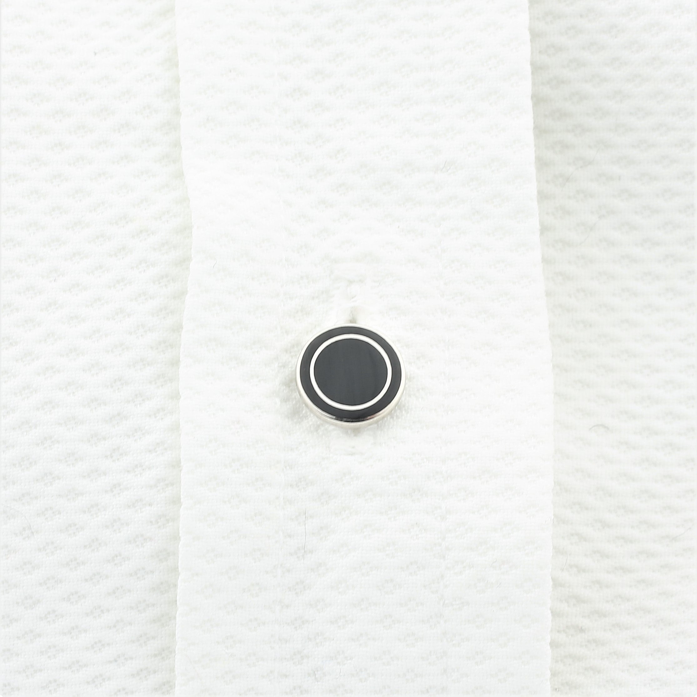 DOUBLE CIRCLE BLACK/BLACK ENAMEL SHIRT STUDS - shirt