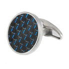 Carbon Fibre Centred Cufflinks | Solid Sterling Silver Rhodium Plated - main