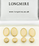 BASKET WEAVE CREAM ENAMEL dress set 18ct YELLOW GOLD