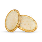 BASKET WEAVE CREAM ENAMEL 18ct YELLOW GOLD cufflinks