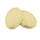 wavy cream enamel dress set 18ct yellow gold - cufflink