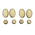 wavy black/cream enamel dress set 18ct yellow gold