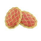 WAVY peach ENAMEL 18ct yellow gold CUFFLINKS - main
