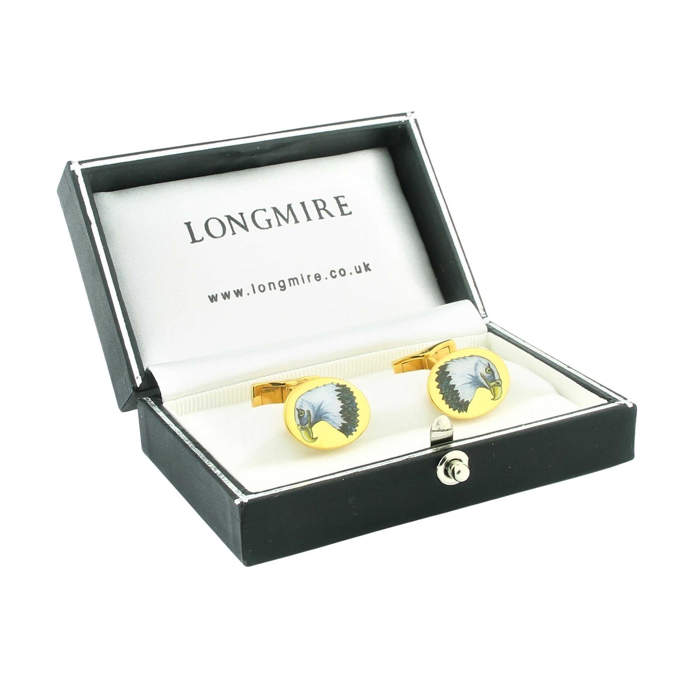 AMERICAN EAGLE 18ct YELLOW GOLD CUFFLINKS - boxed