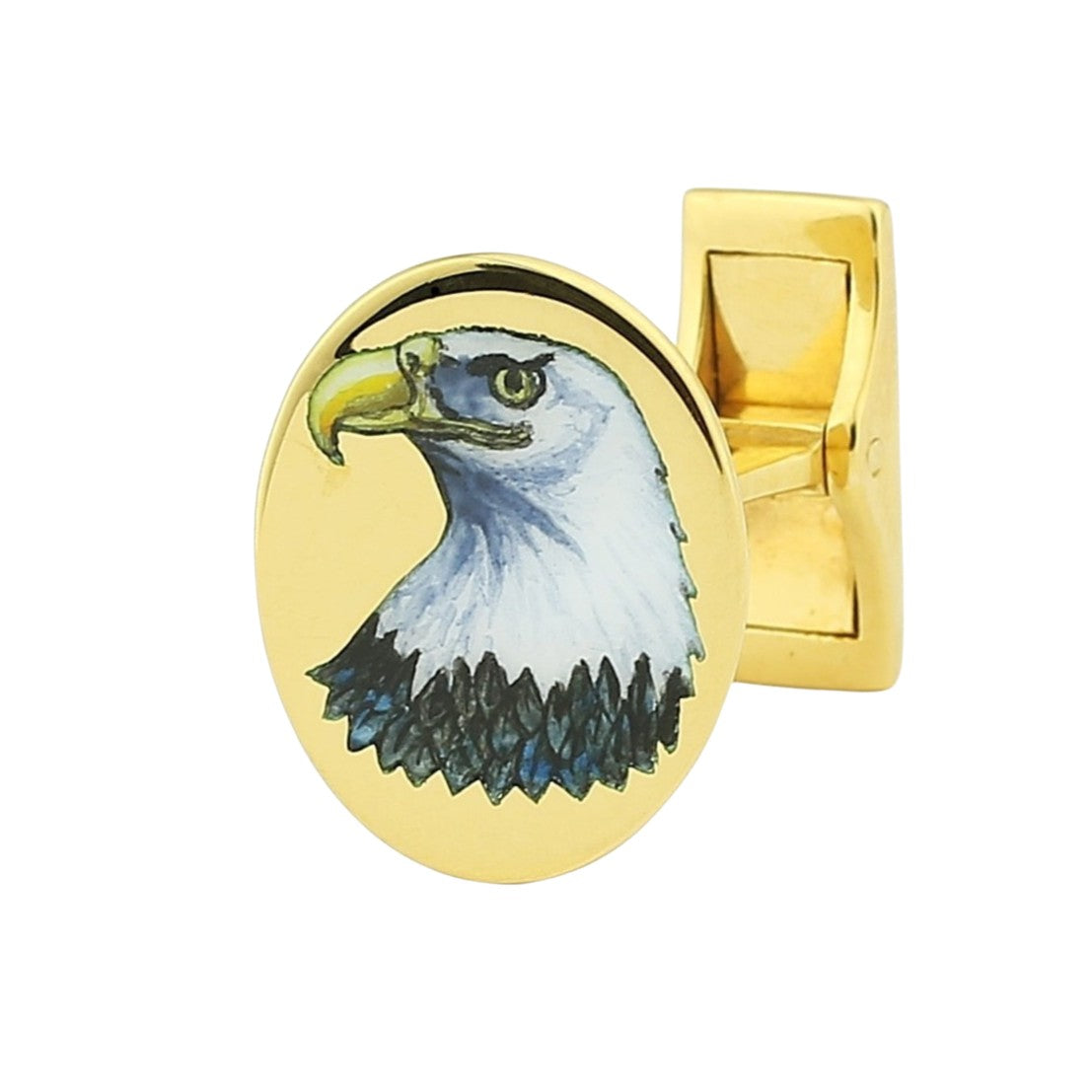 AMERICAN EAGLE 18ct YELLOW t-bar GOLD CUFFLINKS - main