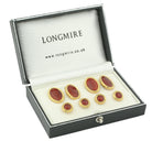 SPIRAL red ENAMEL DRESS SET 18ct yellow gold - boxed