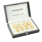 SPIRAL cream ENAMEL DRESS SET 18ct yellow gold - boxed