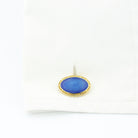BLUE ENAMEL 18CT YELLOW GOLD CUFFLINKS - cuff