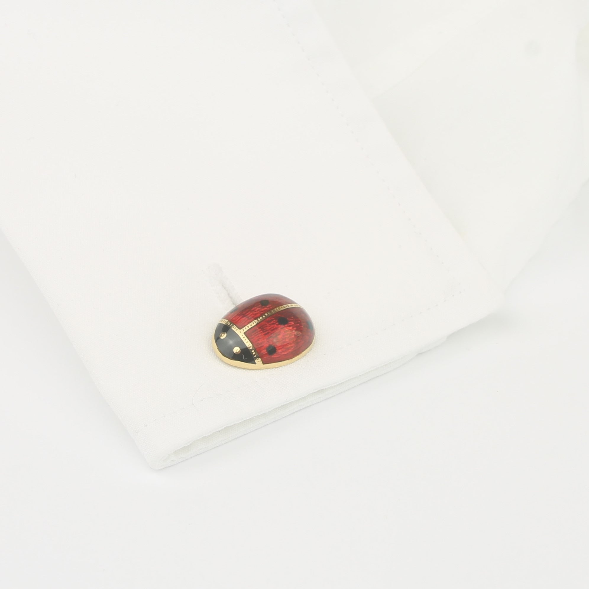 Ladybird cufflinks 9k gold in a cuff