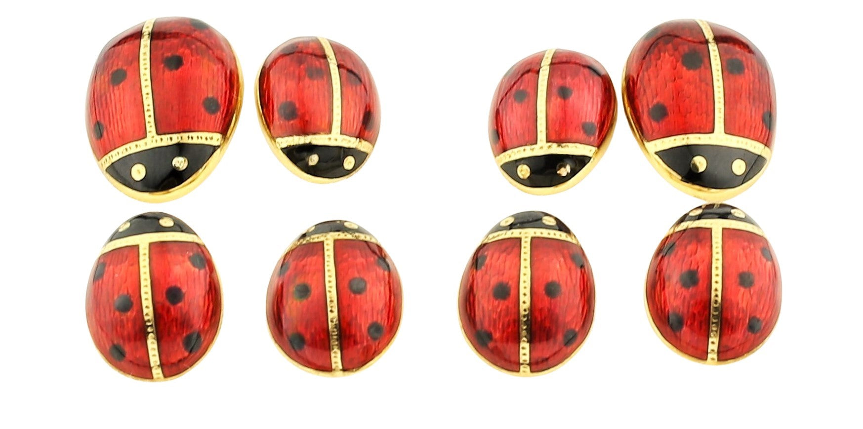 ladybird/bug dress set 18ct yellow gold - boxed