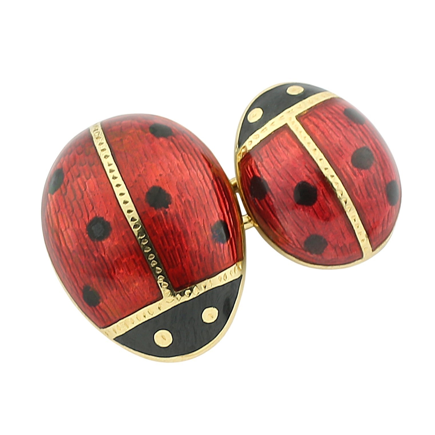 ladybird/bug dress set 18ct yellow gold - cufflinks